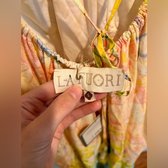 Wild Orchid Halter Neck Flared Dress La Fuori Anthropologie Floral Maxi NWT - Picture 11 of 16